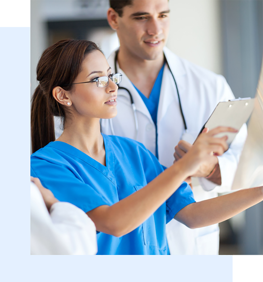 Healthcare professionals working together